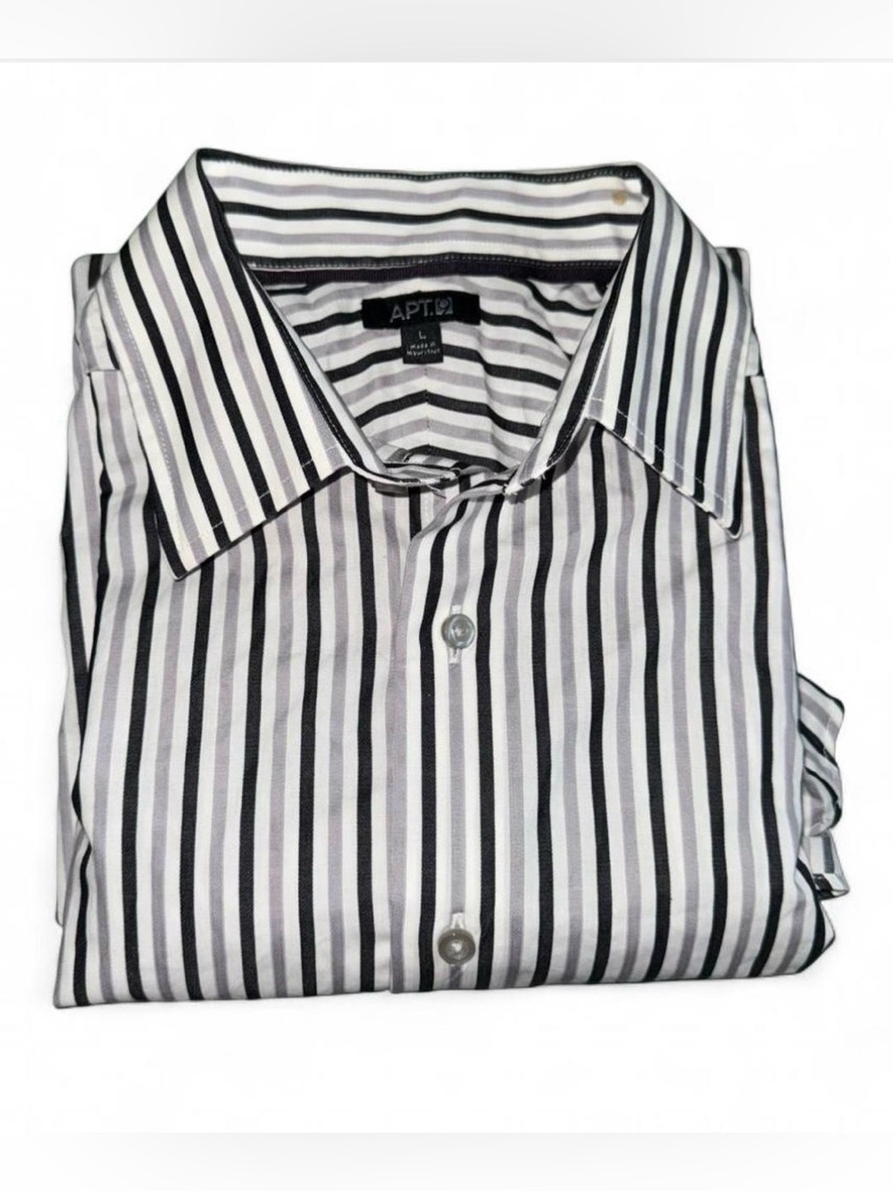 Apt. 9 Men's Shirt L Large NWT 100% Cotton Long Sleeve Vertical Stripe